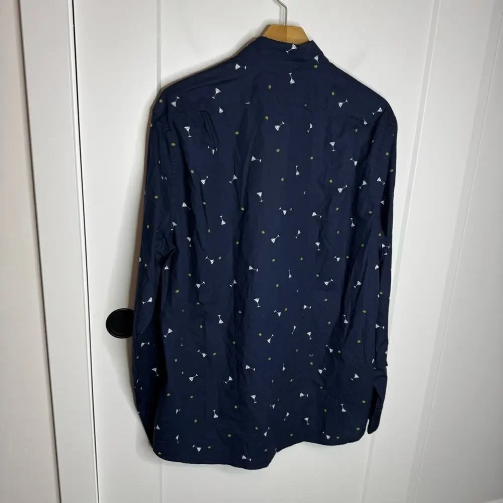 J. Crew Classic Untucked Flex Washed Button Down Shirt Martini Olives Size Large